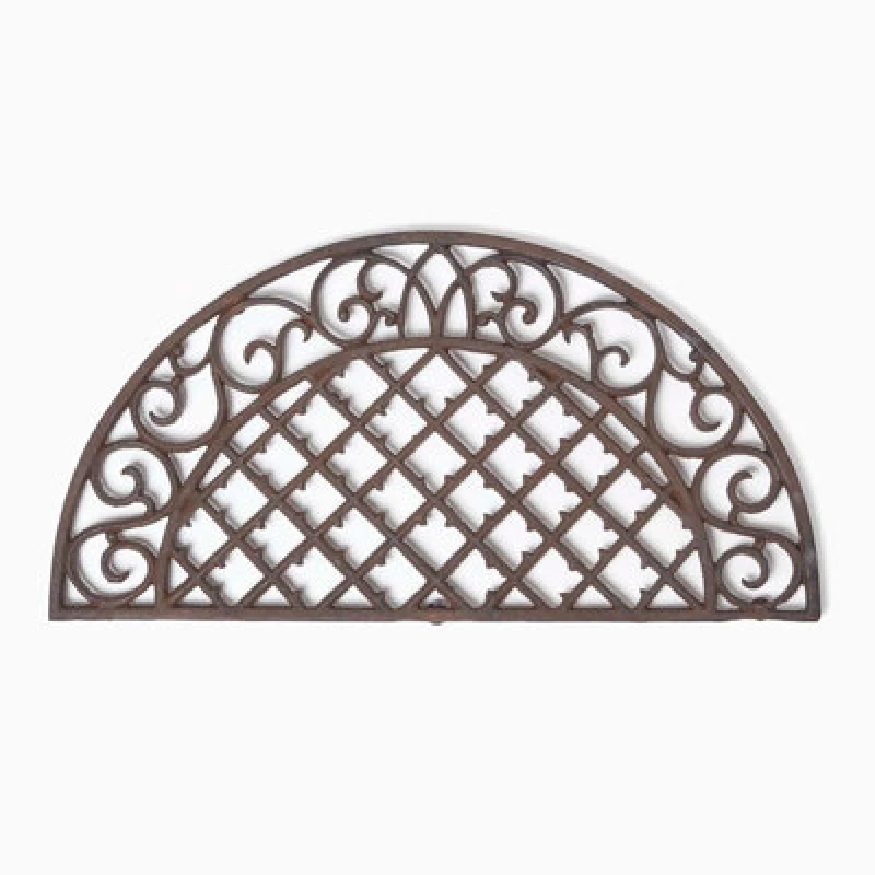 Image of Homescapes Brown Half Moon Parisian Cast Iron Doormat Brown