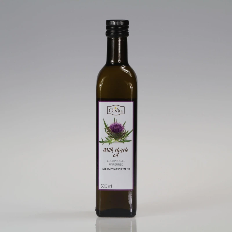 Image of Ol'Vita Raw Cold Pressed Unrefined Milk Thistle Oil 500 ml Yellow unisex
