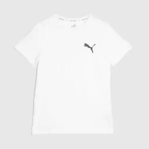 PUMA kids small logo t-shirt in white & black