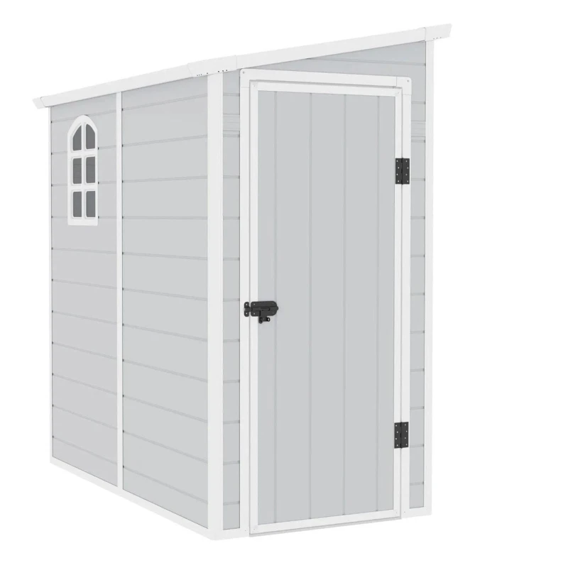Image of 4' x 6' Jasmine Lean To Pent Plastic Shed - Light Grey (1.09m x 1.92m)
