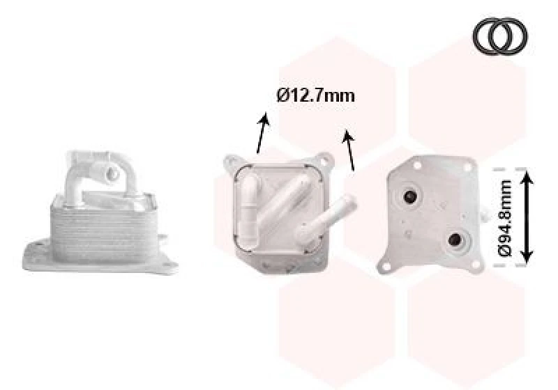 Image of VAN WEZEL Engine oil cooler VAN WEZEL 13013702