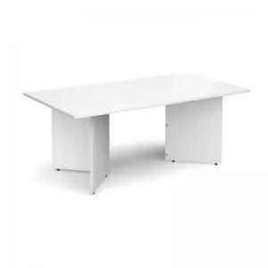 image of Arrow head leg rectangular boardroom table 1800mm x 1000mm - white