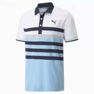 image of PUMA Mattr One Way Mens Golf Polo Shirt, Dark Blue, size Small, Clothing