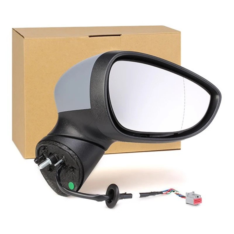 Image of VAN WEZEL 1807808 Wing mirror * HAGUS * Right, Heatable, primed Outside Mirror (50)