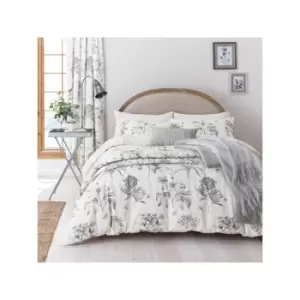 image of Options Etchings & Roses Duvet Cover Set King Size Ivory - Sanderson