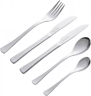 image of Viners Kensington 18.0 Cutlery Set with 4 Free Steak Knives in Gift Box, Stainless Steel