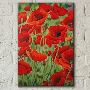Image of Tile 8x12 Poppy Fields By K Andy Wall Art