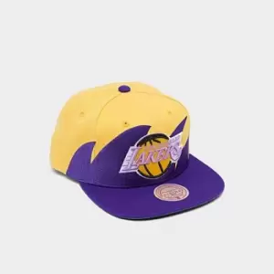 image of Mitchell And Ness Nba Sharktooth Snapback Hwc Los Angeles Lakers, Yellow / Purple, Male, Headwear, HHSS2978-LALYYPPPYWPR