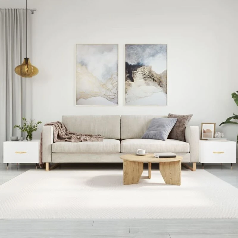 Image of VIDAXL Coffee Tables 2pcs High Gloss White 50x50x40cm Engineered Wood Vidaxl 829353