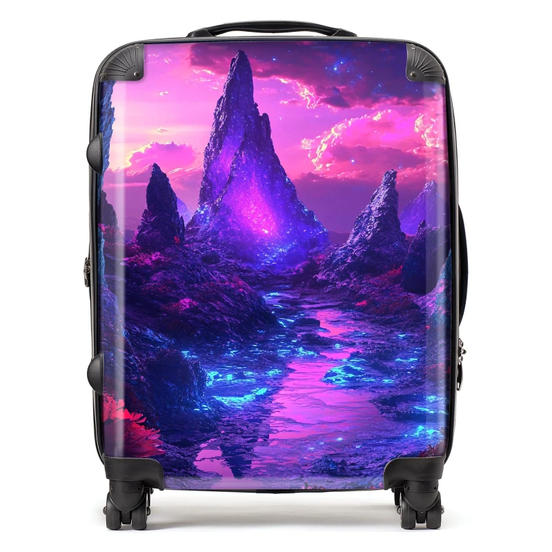 Image of Designer Luggage Elena Sable: 00042 Suitcase in Purple Size: Large Purple Unisex Large