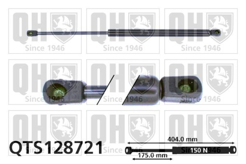 Image of QUINTON HAZELL Tailgate strut QUINTON HAZELL QTS128721
