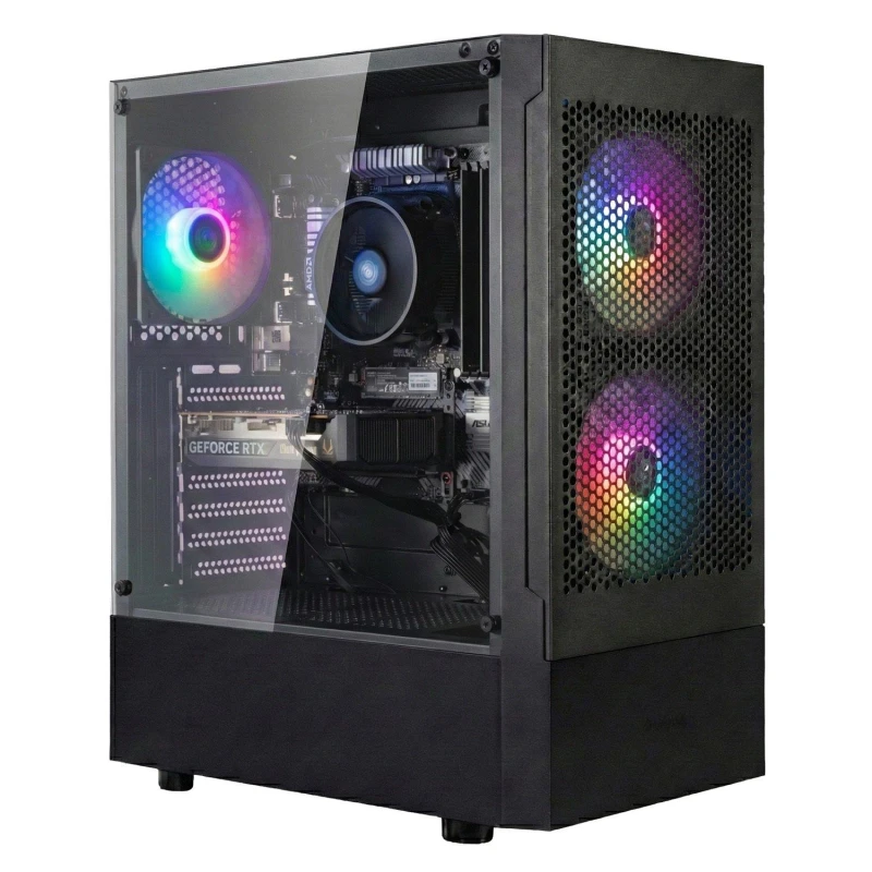Image of Entity Entity Phoenix RTX 5050 Gaming PC - AMD Ryzen 5 5500 16GB 512GB SSD - Black unisex One Size