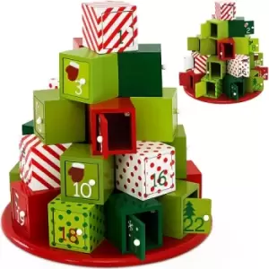 Image of Advent Calendar Green Wood 27x30.5m Reusable