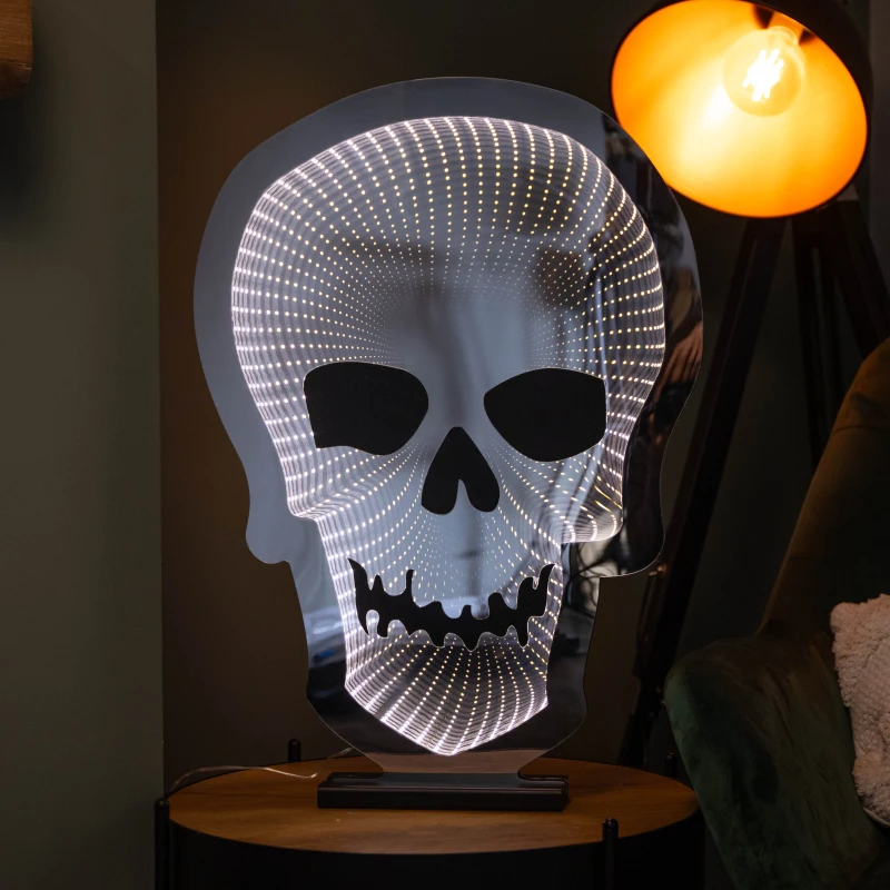 Image of 60cm Light up Halloween Skull Infinity Decoration with Warm White LEDs