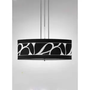 Image of Manhattan pendant light 2 L1/SGU10 bulbs, polished chrome/frosted glass with Black lampshade