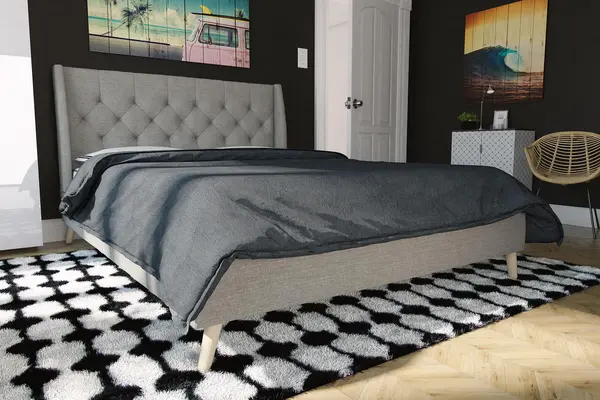 Image of Novogratz Her Majesty Linen Bed Grey