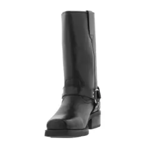 Image of Woodland Mens High Harley Western Harness Leather Boots (8 UK) (Black)