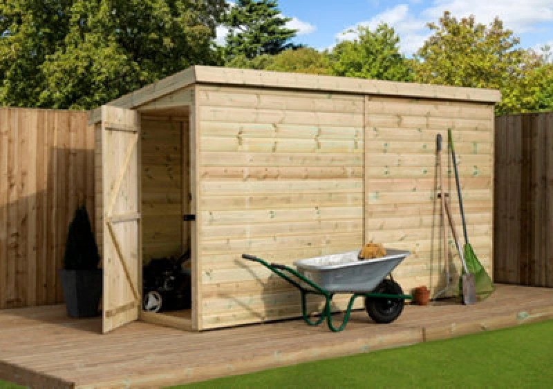 Image of Empire Sheds Empire 2000 Pent 9X7 Pressure Treated Tongue And Groove Wooden Garden Shed Door Left Side Panel (9' X 7' / 9ft X 7ft) (9X7)