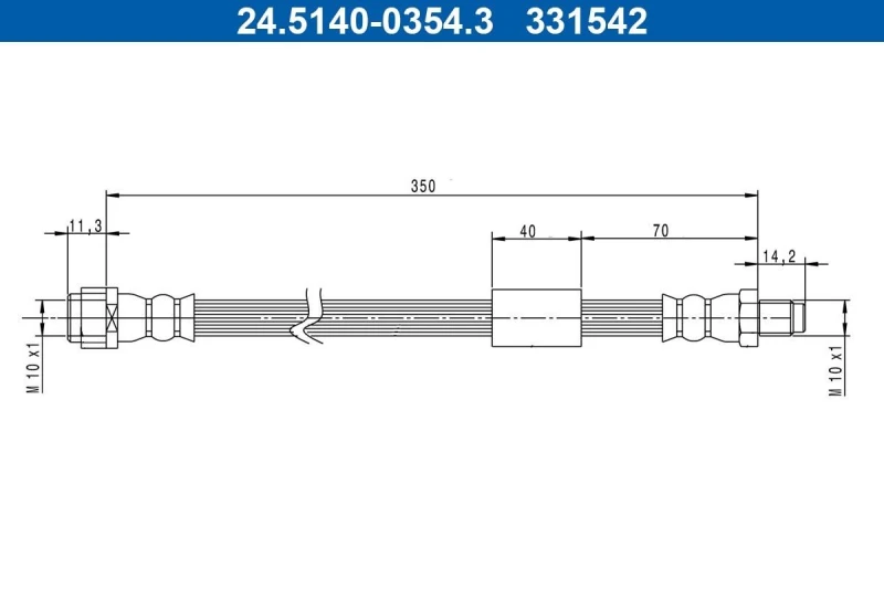 Image of Brake hose ATE 24.5140-0354.3