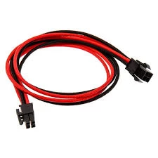 Image of Phanteks 4-Pin Cable Extension 50cm - Sleeved Black & Red