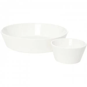 image of Linea Easy Entertaining Chip & Dip Set - White