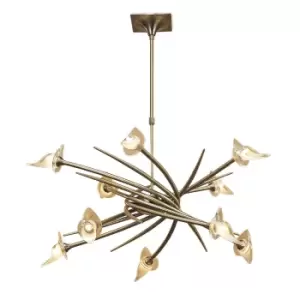 image of Flavia Pendant Up-Down Round 10 Light G9, Antiques Brass