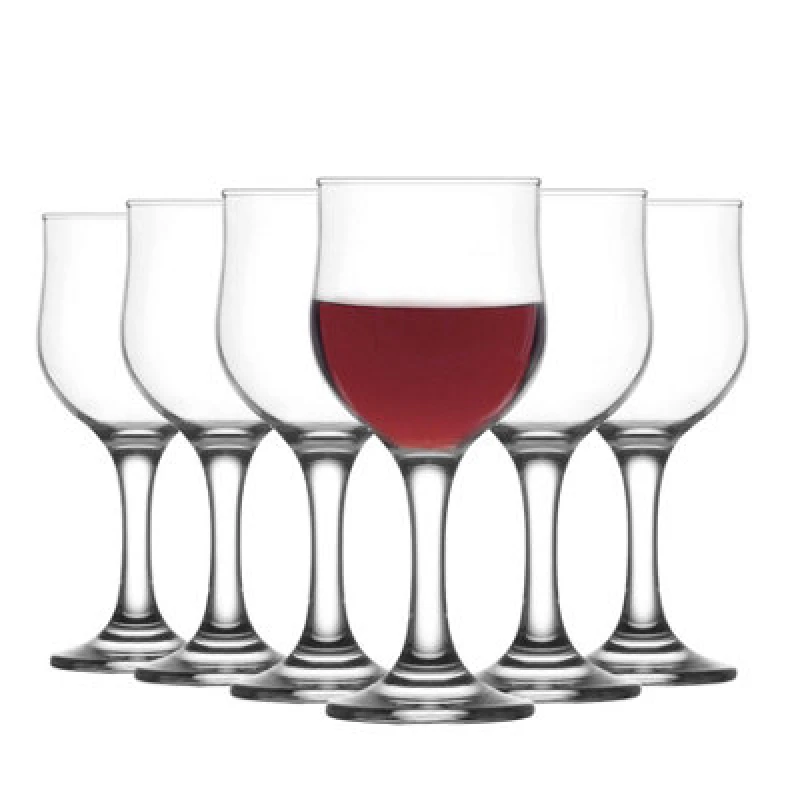 Image of LAV Nevakar White Wine Glasses - 240ml - Clear - Pack of 6 Clear unisex