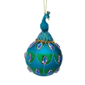 Image of Turquoise Peacock Feather Bauble