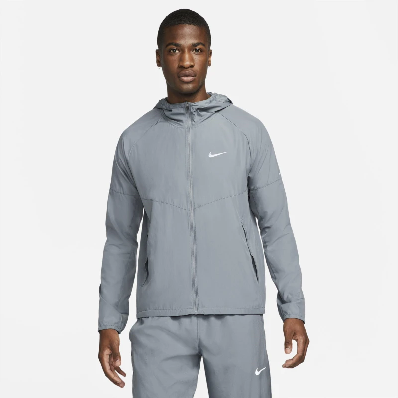 Image of Nike Miler Mens Repel Running Jacket Smoke Grey male XL