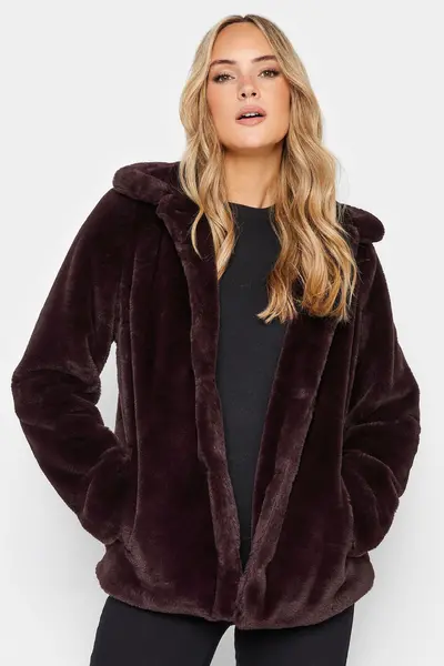 Long Tall Sally Tall Faux Fur Coat Purple