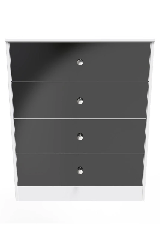 Image of Chester 4 Drawer Chest In Black & White (Ready Assembled)