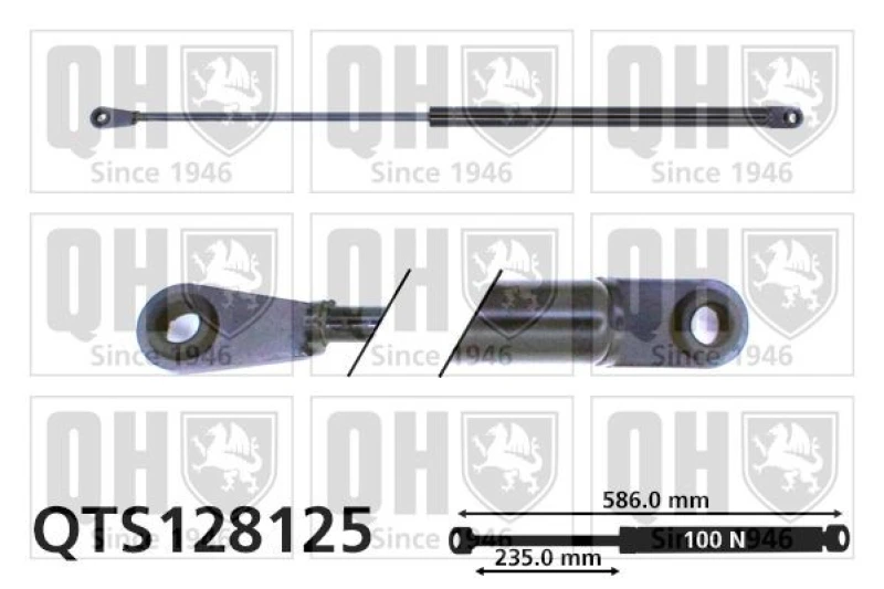 Image of QUINTON HAZELL Tailgate strut QUINTON HAZELL QTS128125