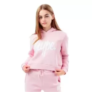 image of Hype Script Kids Crop Hoodie - Pink