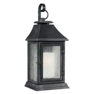 Image of Outdoor IP44 Wall Light Dark Weathered Zinc LED E27 75W d00955