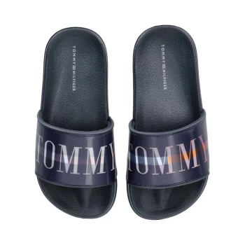 image of Tommy Hilfiger Junior Holograph Slides - Blue