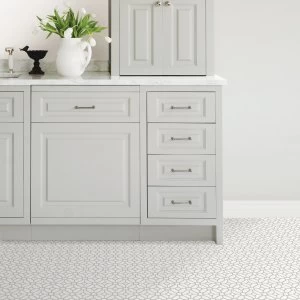 Image of Floorpops Lattice Self Adhesive Floor Tiles White