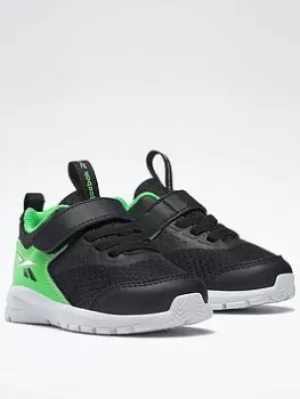 Image of Reebok Rush Runner 4 Td Shoes, Black/Green, Size 3.5 Younger
