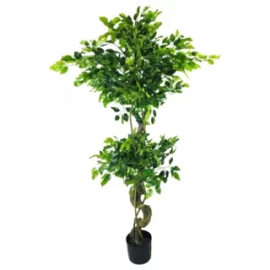 image of Artificial Ficus Tree With Twisted Trunk 155cm