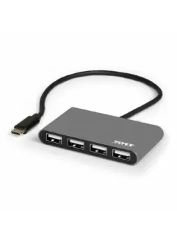 image of Port Designs 900128 interface hub USB 2.0 480 Mbps Black