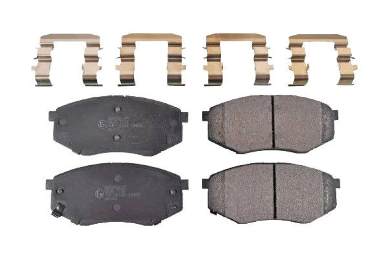Image of SWAG 33 10 6384 Brake pad set Front Axle, with acoustic wear warning, with fastening/mounting material, with fastening material Brake Pad Set,disc br