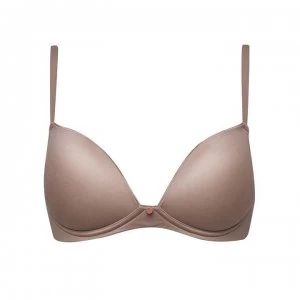 image of Figleaves Smoothing Plunge Non-Wired Bra - Mocha