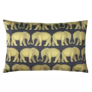 Image of Parade Elephant Cushion Navy, Navy / 40 x 60cm / Polyester Filled