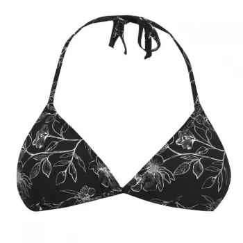 image of Firetrap Triangle Bikini Top Ladies - Black L Flwr Pr