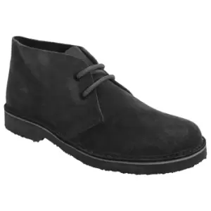 Image of Roamers Womens/Ladies Real Suede Round Toe Unlined Desert Boots (3 UK) (Black)