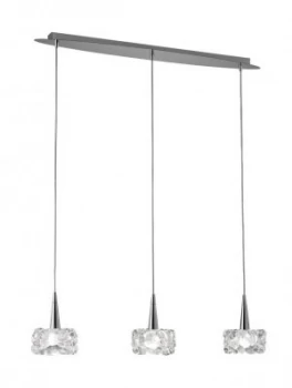 Image of Ceiling Pendant 3 Light G9 Line Small, Polished Chrome