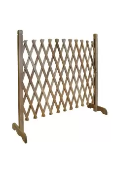 Image of Trellis - Solid Wood Expanding Single Garden Screen - Brown