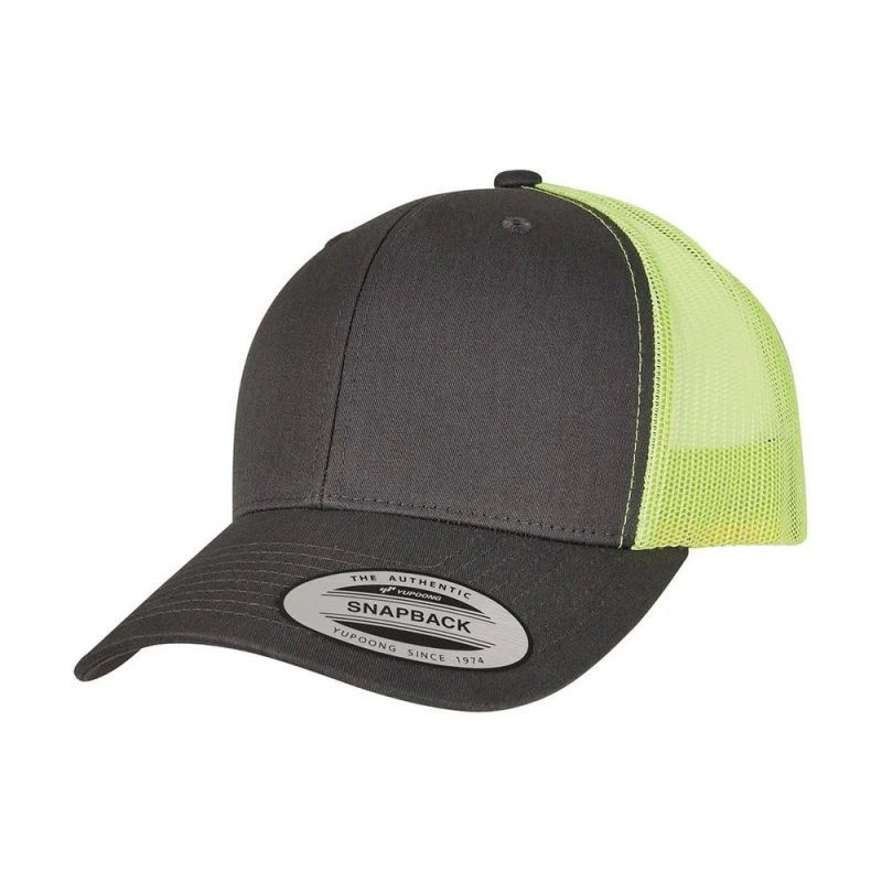Image of Flexfit Mens Retro Two Tone Trucker Cap in True Black True Black Male One Size