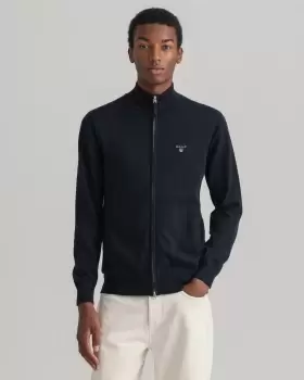 Image of GANT Men Classic Cotton Zip Cardigan (S) Blue