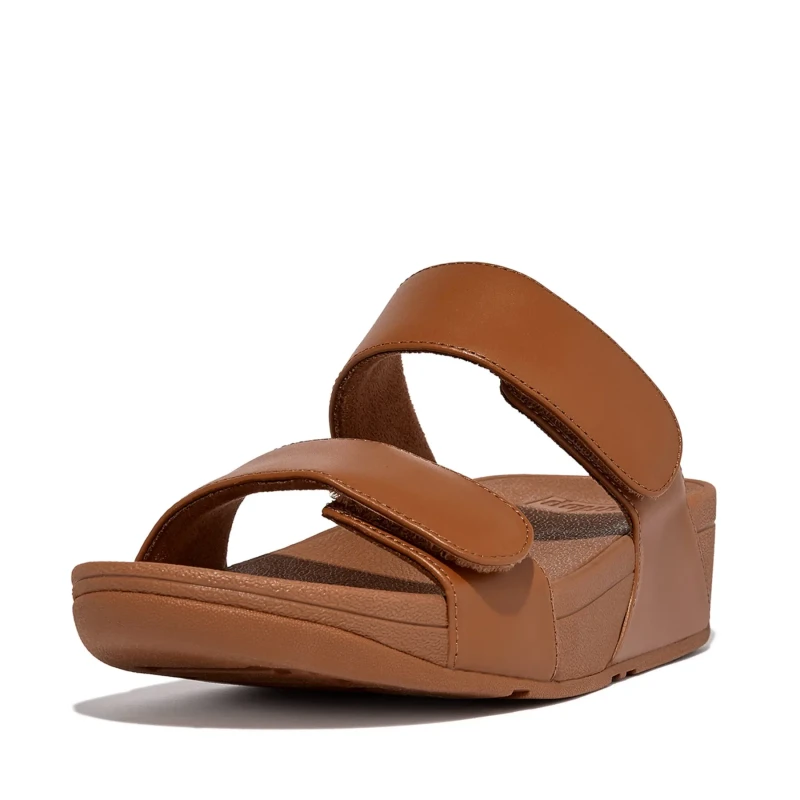 Image of FitFlop Lulu Adjustable Leather Womens Comfort Sandals - All Black - Size:UK 6