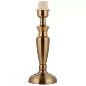 Image of Brass Table Lamp Light 310mm Tall Aged Metal Base Only Classic Desk Sideboard